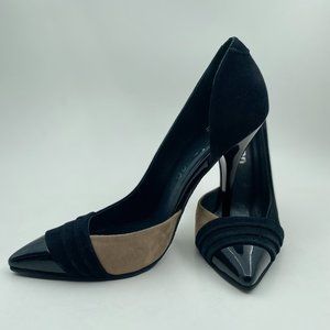 Elegan Black-Tan Leather Handmade High Heels - 8 Inch - Timeless Elegance